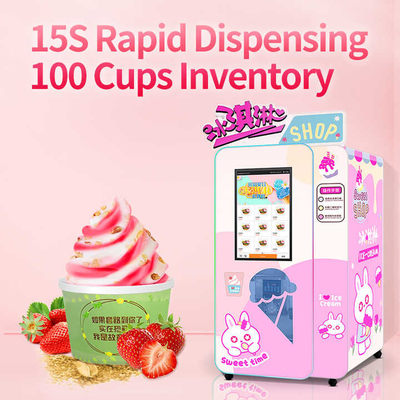 Self Service Smart Fully Vending Ice Cream Maker 24-Hour Touch Screen Soft
