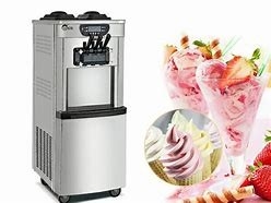 Stainless Steel Soft Serve Ice Cream Machine Commercial Table Top Three Flavors With Air Pump